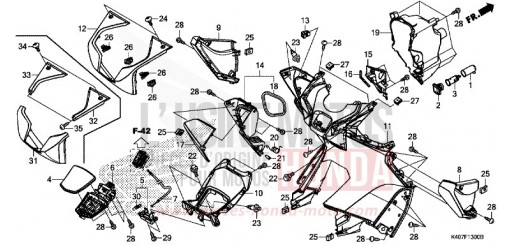 INNERE ABDECKUNG (NSS125DF/ADF/ADH) NSS125ADF de 2015